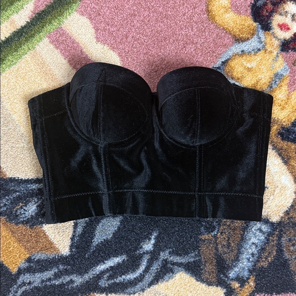 VELOUR CORSET TOP BUSTIER